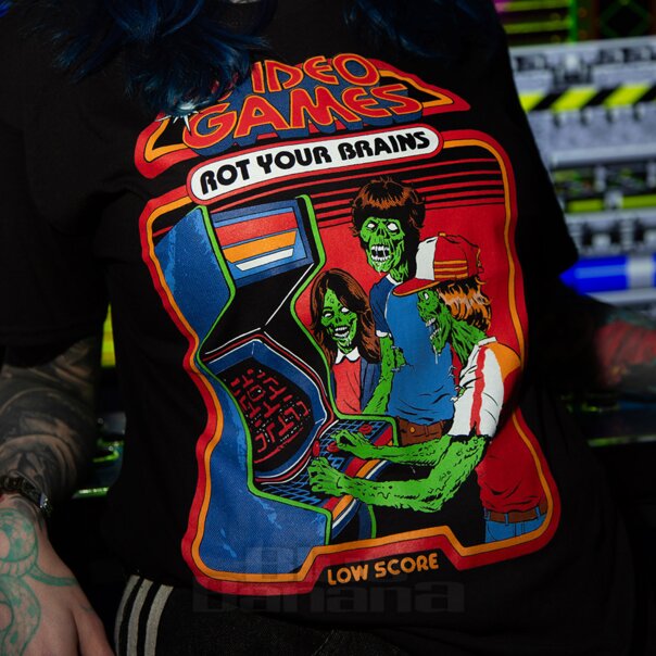 Blue Banana Rot Your Brains T-Shirt (Black) | Blue Banana