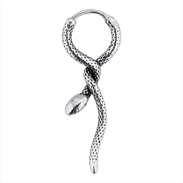 Piercing de oreja colgante con forma de serpiente de acero quirúrgico Blue Banana (plateado) | Joyería para piercings