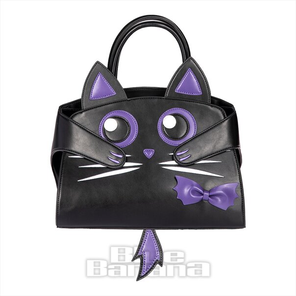 Banned Mystic Cat Alternative Handbag (Black/Purple) | Alternative Accessories