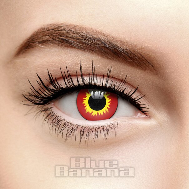 Wild Fire 1 Tag Rote Farbige Kontaktlinsen, Coloured Contacts UK