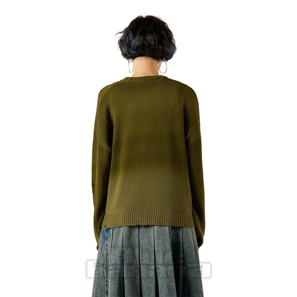 Der zerlumpte Priester-Kronenpullover (Grün) | Blaue Banane