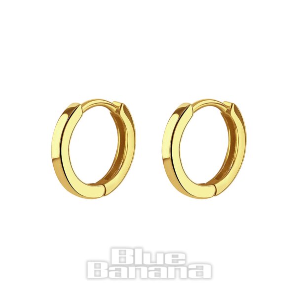 Blue Banana Vergoldet Kariert  Clicker-Hoops (Paar)| Body Piercing Jewellery