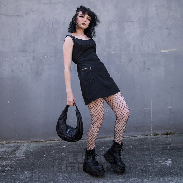 Banned No Rules Buckle Dress (Black) | Alternative Fashion, Goth Clothing