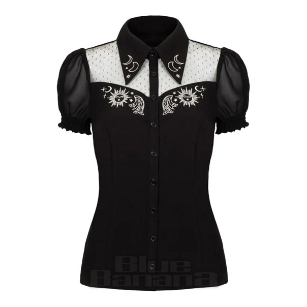Blusa Danica de Hell Bunny (negra) | Blue Banana