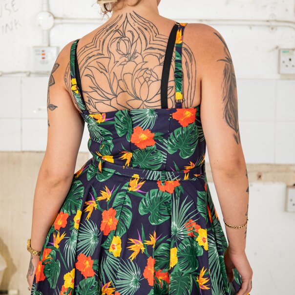 Banned Morena Tropical Dress (Multicolor) | Vintage Fashion, Midi Dresses