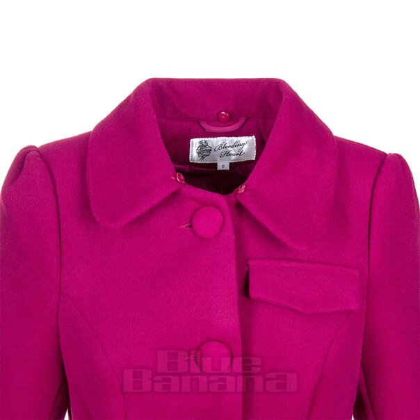 Bleeding Heart Pink Fur Collar Coat | Vintage Fashion