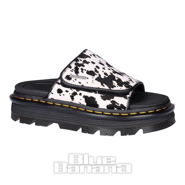 Dr Martens Zebzag Dalmatian Slider (Black/Cream) | Dr Martens Sandals