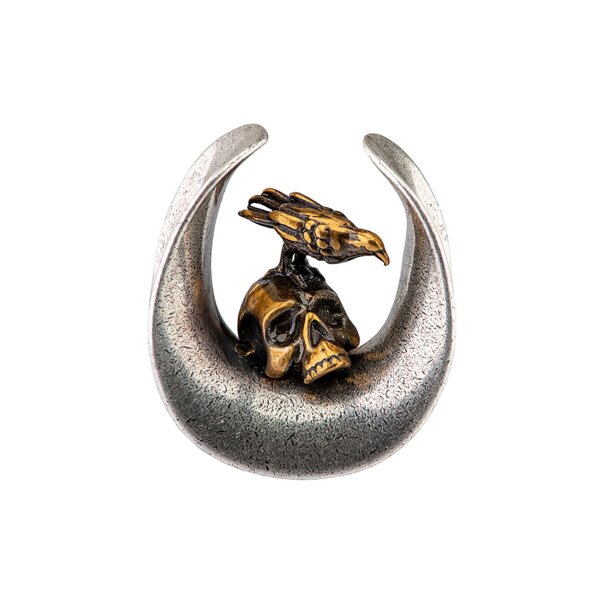 Blue Banana Threadless Surgical Steel Raven Saddle Hanger (Silver/Copper)
