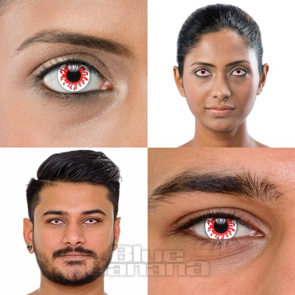 Reaper Farbige Kontaktlinsen mit Sehstärke, Red Blood Contacts UK