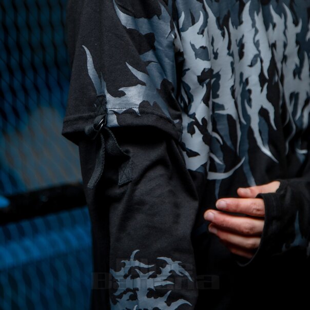 Heartless Akumu Top (Black/Grey) | Alternative Fashion, Goth Clothing