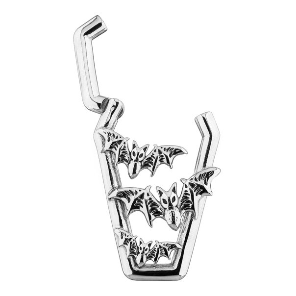 Blue Banana Surgical Steel Coffin & Bats Clicker (Silver) | Body Piercing Jewellery