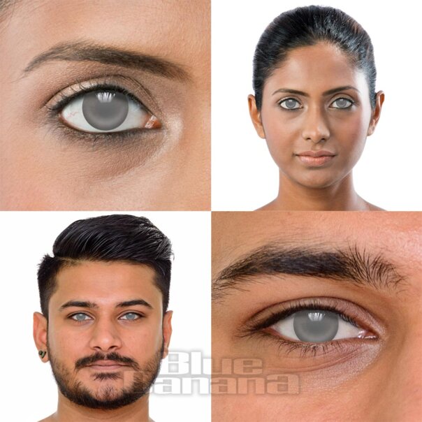 Blind 1 Day Tageskontaktlinsen in Grau, Coloured Contacts UK