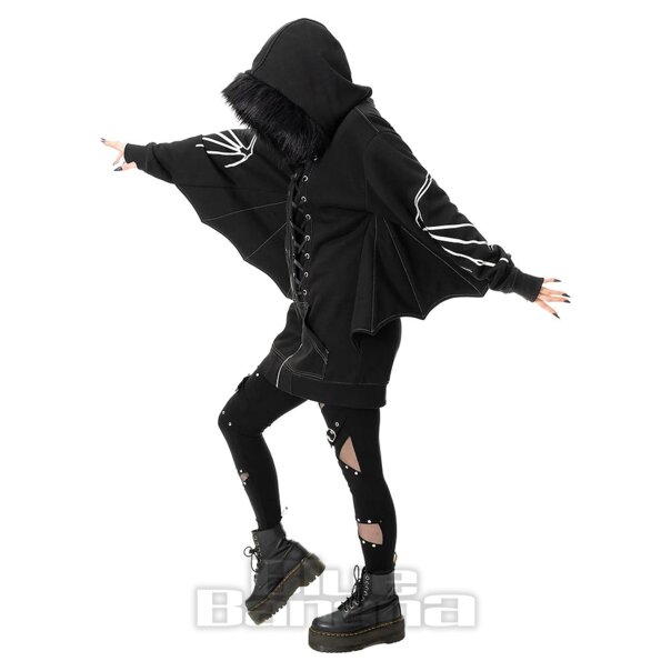 Heartless Anatomy Bat Hoodie (Black) | Blue Banana