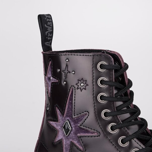 Dr Martens 1460 Wg Arcadia Velvet Boots (Purple) | Autumnal Bootss