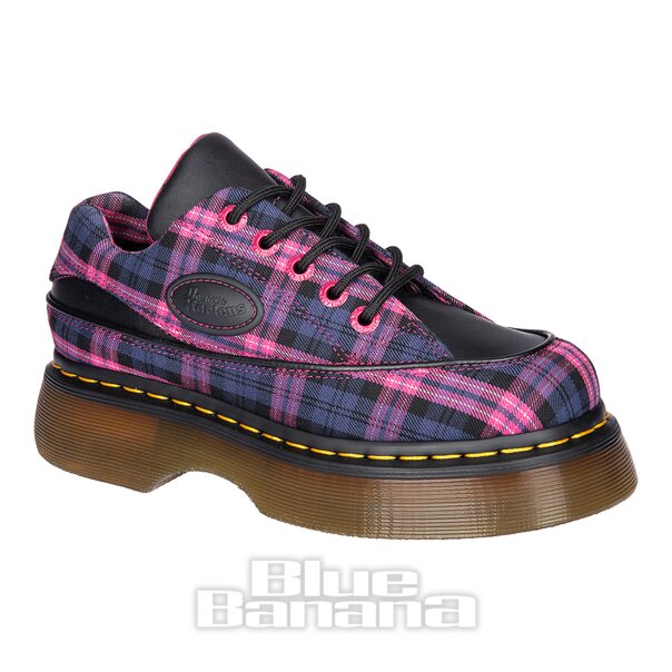 Dr Martens Buzz 5 Eye Tartan Woven Scarpe (Viola) | Blue Banana
