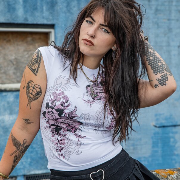Ed Hardy Tattoo City T-Shirt (White) | Alt Y2K Fashion