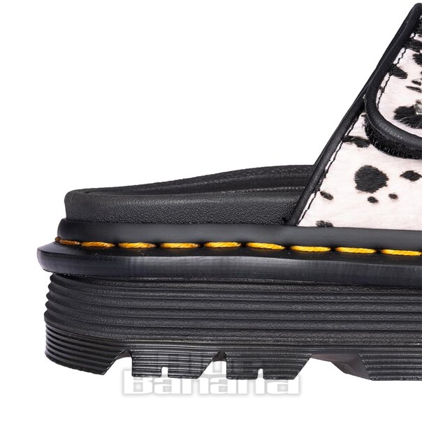 Dr Martens Zebzag Dalmatian Slider (Black/Cream) | Dr Martens Sandals