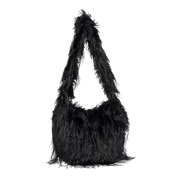 Blue Banana Long Fur Bag (Black) | Alternative Accessories