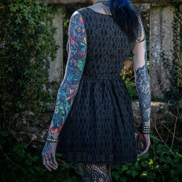 Killstar Mortalis Mini Dress (Charcoal) | Killstar Clothing