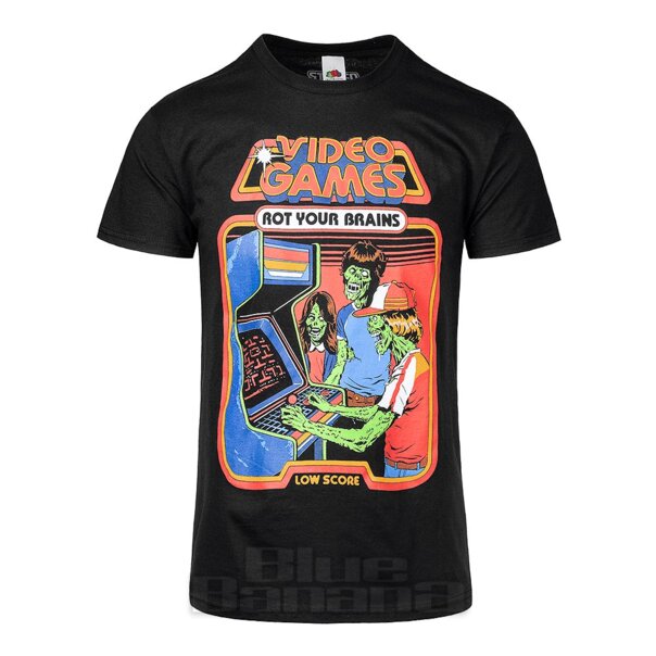 Blue Banana Lass Dein Gehirn Verrotten T-Shirt (Schwarz) | Blue Banana