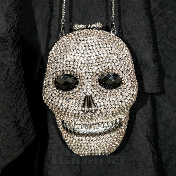 Blue Banana Teschio Di Cristallo Borsa (Argento) | Blue Banana