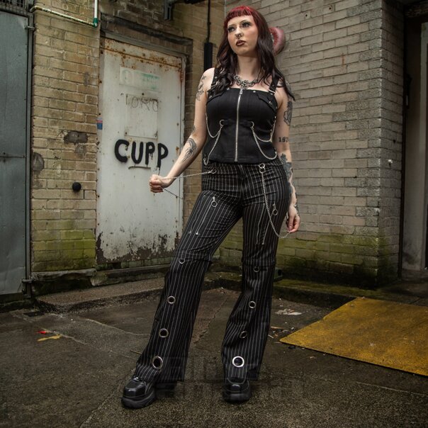 Banned Chain Reaction Trousers (Black) | Alternative Fashion, Goth Clothing