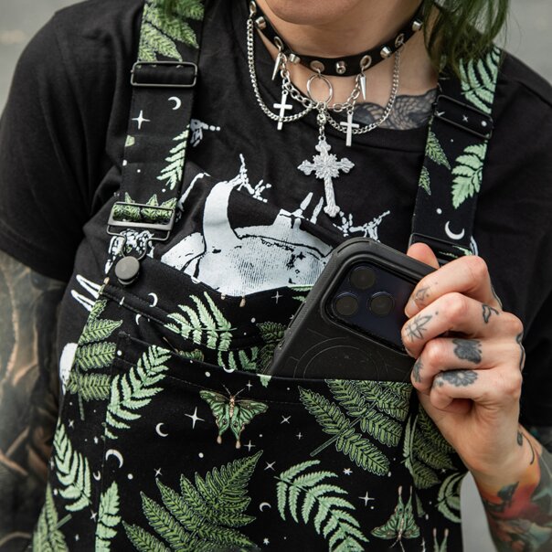 Hell Bunny Gaia Dungarees (Black) | Gothic Summer Clothing