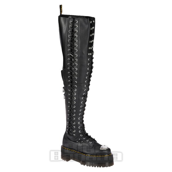 Dr. Martens 28-Eye Xtrm Max Virginia Botas De Plataforma Hasta La Rodilla (Negro)