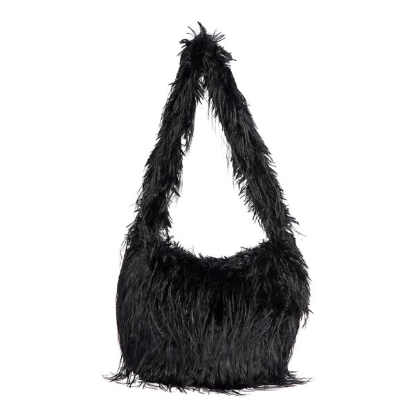 Blue Banana Long Fur Bag (Black) | Alternative Accessories