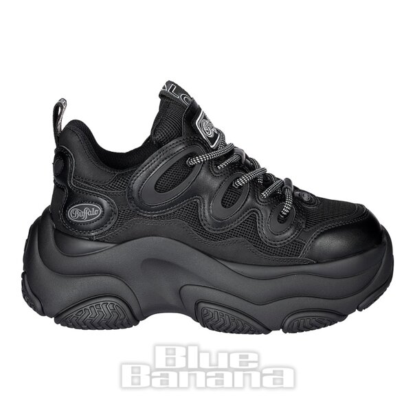 Baskets véganes Buffalo Prowler One (noires) | Blue Banana Footwear