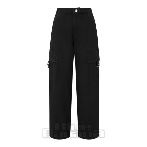 Banned Wide Leg Denim Trousers (Black)