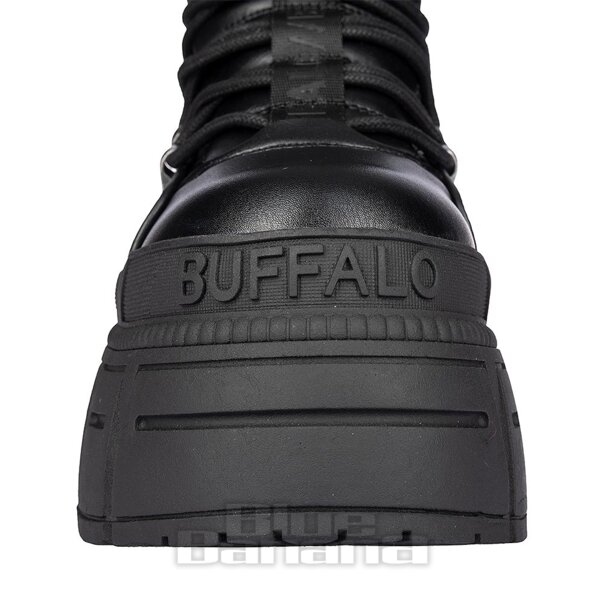 Buffalo Gospher Mid Boot (Black) | Alternative Platform Boots