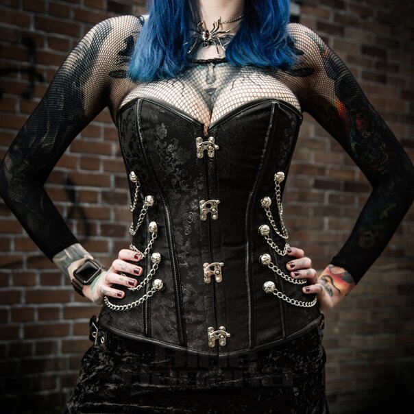 Vixxsin Steam Siren Korsett (Schwarz) | Blaue Banane