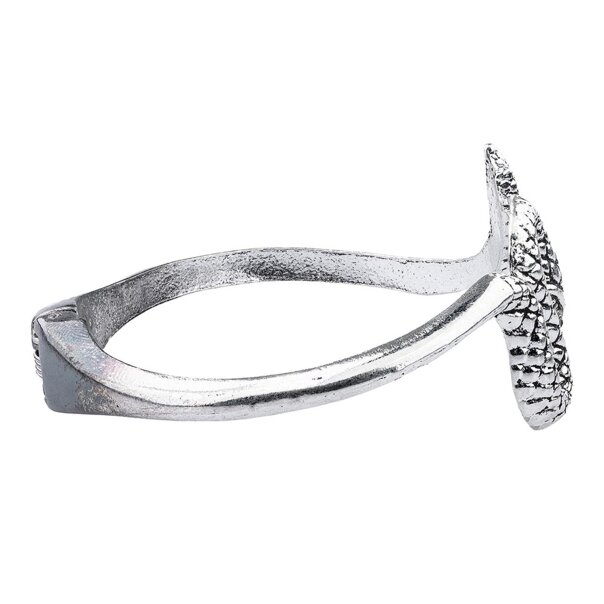 Armband aus Stahl mit Schlangenverschluss und blauer Bananenform (Silber) | Alternative Accessoires