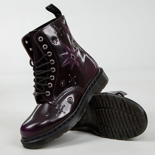 Dr Martens 1460 Wg Arcadia Velvet Boots (Purple) | Autumnal Bootss