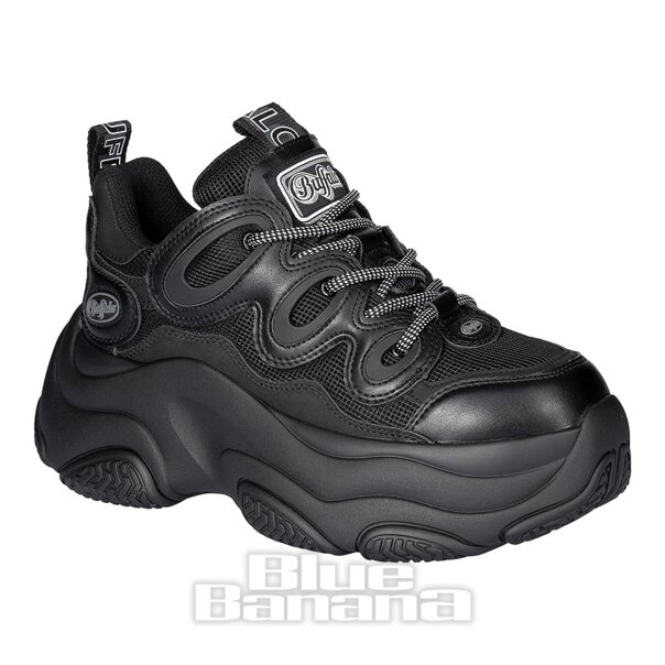 Baskets véganes Buffalo Prowler One (noires) | Blue Banana Footwear