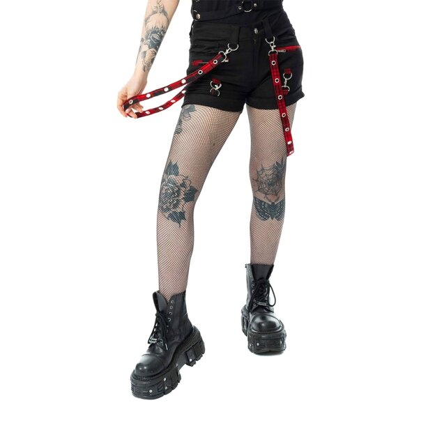 Pantalones cortos Heartless Honora (Negro/Rojo) | Ropa alternativa