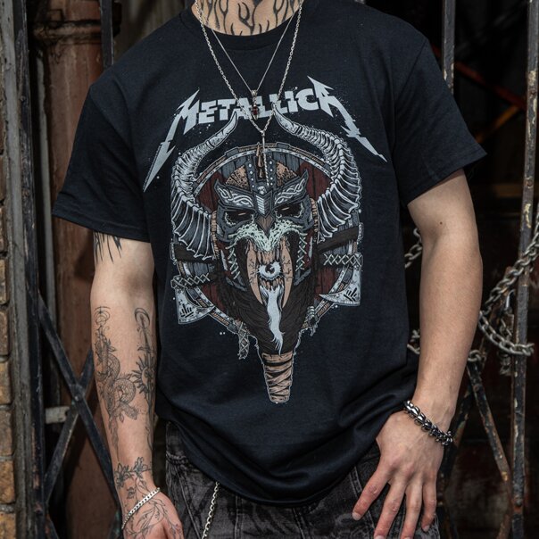 Metallica Wikinger T-Shirt (Schwarz) | Official Band Merch | Band T Shirts