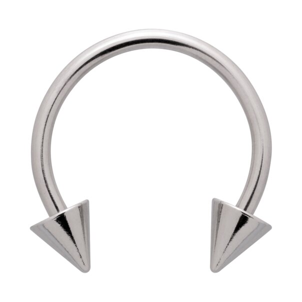 Barre circulaire conique en acier chirurgical Blue Banana (argent) | Bijoux de piercing