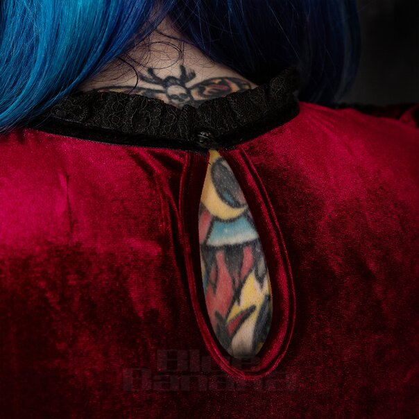 Hell Bunny Mourning Dress (Burgundy) | Blue Banana