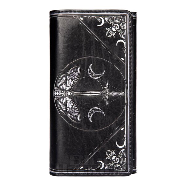Nemesis Now Death's Head Moth Embossed Gothic Purse (Black) | Blue Banana