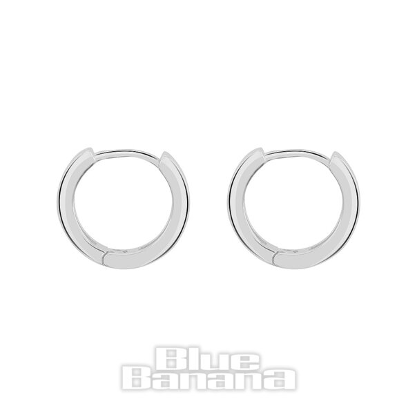 Blue Banana Sterlingsilber Quadratischer Kristall  Clicker-Hoops (Paar)| Body Piercing Jewellery