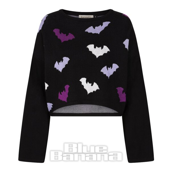 Banned Batty Babe Jumper (Black) | Alternative Fashion, Goth Clothing