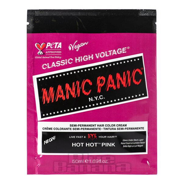 Sachet de coloration crème classique Manic Panic High Voltage (Rose vif) | Coloration capillaire Bleu Banane