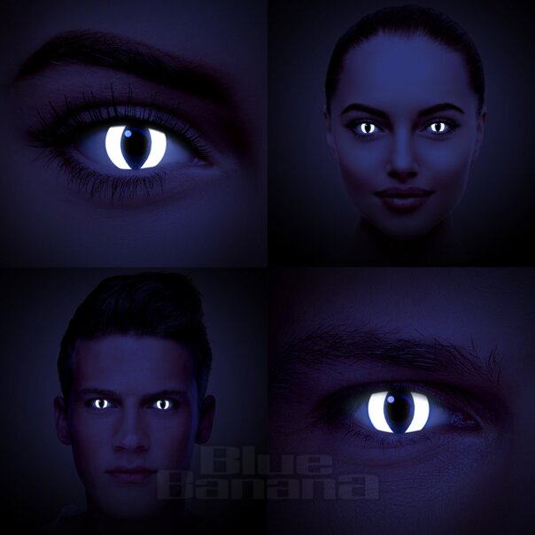Rosa Katzenaugen UV I-Glow Farbige Kontaktlinsen (30 Tage) | Coloured Contacts