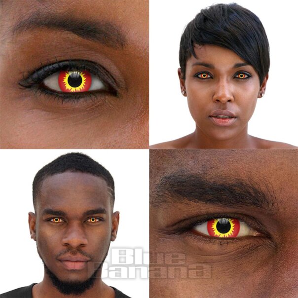 Wild Fire 1 Tag Rote Farbige Kontaktlinsen, Coloured Contacts UK
