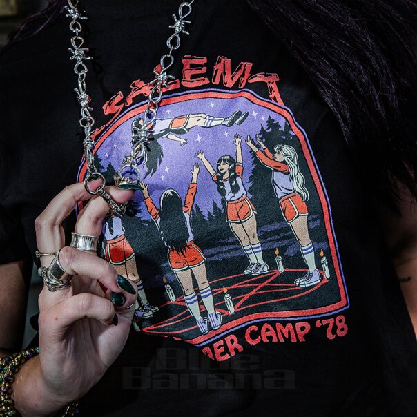 Salem Summer Camp Crop Top (Black) | Blue Banana