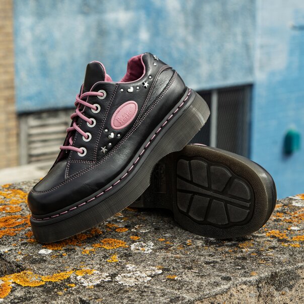 Dr Martens Buzz 5I Milled Gloss Shoe (Black) | Alternative Shoes