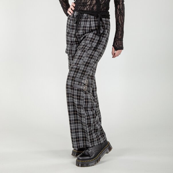Banned Checkpoint Chaos Trousers (Black/Grey) | Banned Alternative Clothing