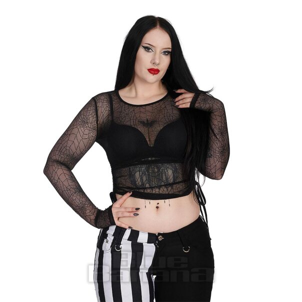 Banned Groove Heart Spider Web Lace Top (Black) | Blue Banana